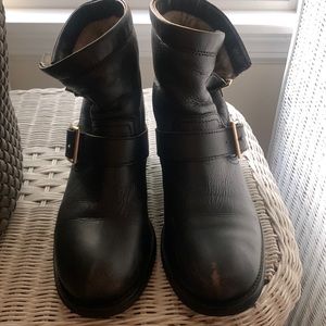 Jimmy Choo moto boots shearling inside